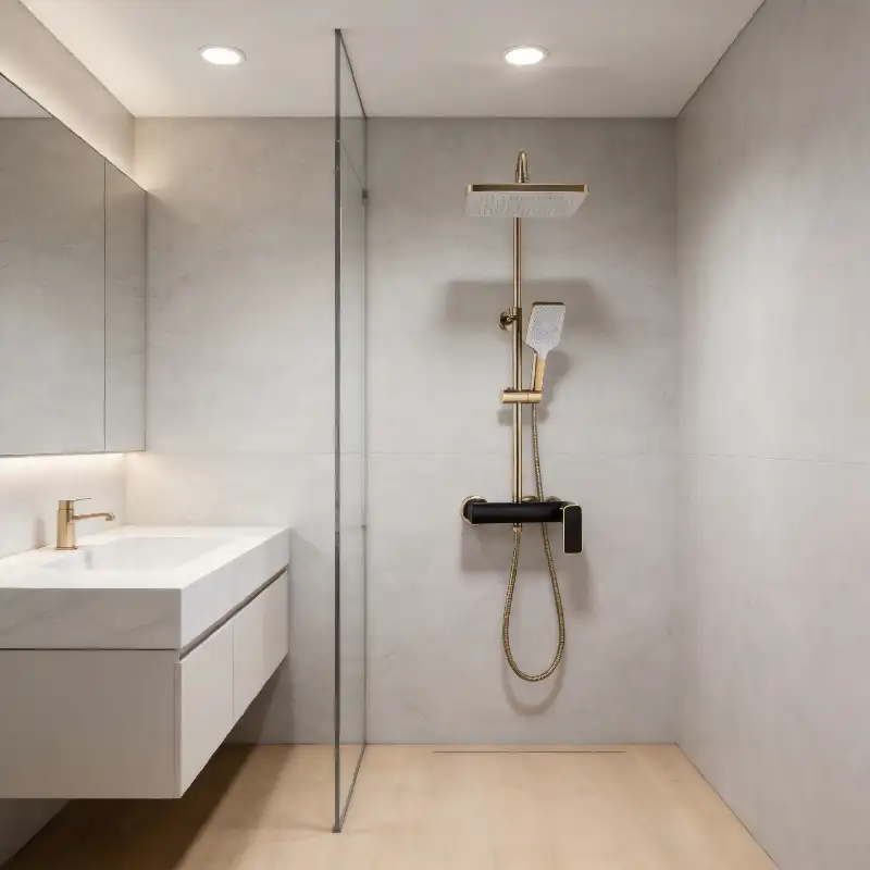 Black Gold Square Shower Set